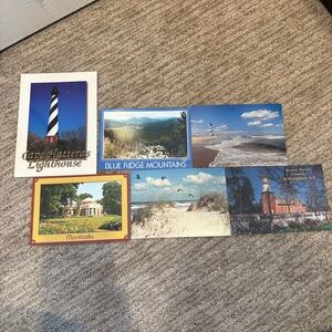 Set of 6 Vintage Postcards - Various Locations